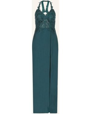 SUDDENLY Princess Abendkleid im Materialmix mit Spitze und Cut-out - Blau