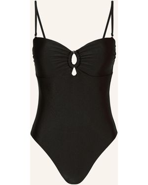 Mrs & HUGS Bandeau-Badeanzug mit Cut-outs - Schwarz