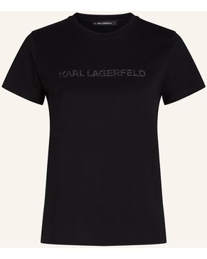 Karl Lagerfeld T-SHIRT MIT GLITZERNDEM KARL-LOGO - Schwarz