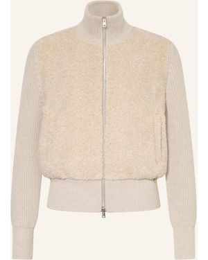 Herno Strickjacke im Materialmix - Natur