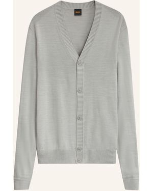 BOSS Strickjacke AVAC_CD-1 Regular Fit - Grau