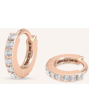 VEYNOU Creolen MINI HUGGIES aus 14kt. Roségold und 0,33ct. Diamanten - Natur