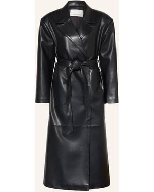 Frankie Shop Trenchcoat TINA in Lederoptik - Schwarz