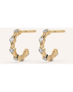 VEYNOU Creolen MINI DAISY aus 14 Karat Gelbgold und 0,25ct. Lab-Grown Diamanten - Natur