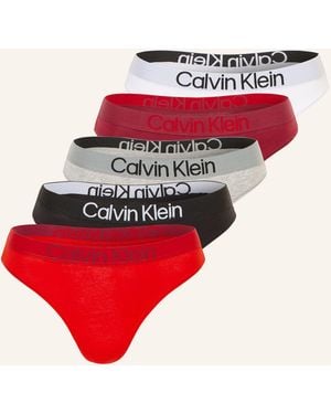 Calvin Klein 5er-Pack Strings EXTRA SOFT COTTON STRETCH - Rot