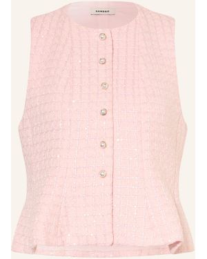 Sandro Bouclé-Weste mit Pailletten - Pink