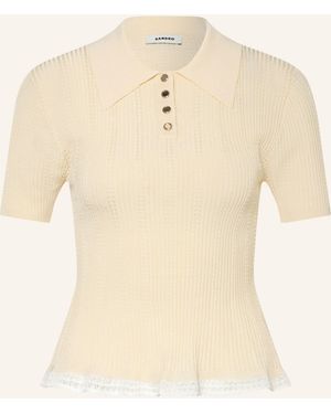 Sandro Strick-Poloshirt - Natur