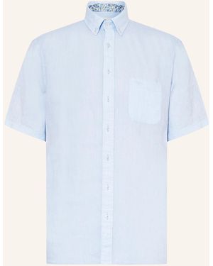 Fynch-Hatton Kurzarm-Hemd Regular Fit aus Leinen - Blau