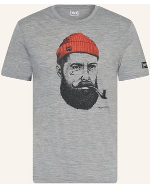 Super.natural T-Shirt SAILOR mit Merinowolle - Grau