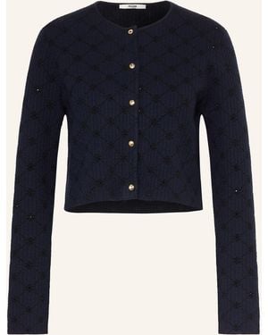 Maje Strickjacke mit Schmucksteinen - Blau