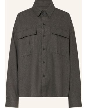 Black Palms Hemdbluse FLANNY aus Flanell - Grau