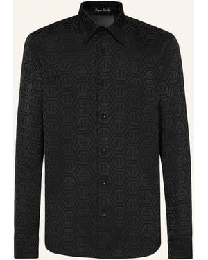 Philipp Plein Slim-Fit-Hemd MONOGRAM - Schwarz