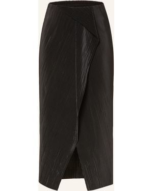 Calvin Klein Plisseerock in Wickeloptik - Schwarz