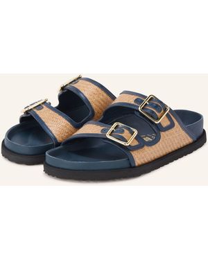 1774 BIRKENSTOCK Pantoletten ARIZONA FRAMED RAFFIA - Blau