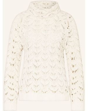 Monari Pullover mit Glitzergarn und Pailletten - Natur