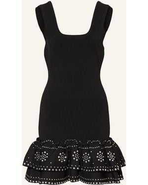 Sandro Kleid mit Nieten und Rüschen - Schwarz