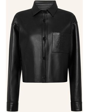 Philipp Plein Lederhemd SIGNATURE - Schwarz