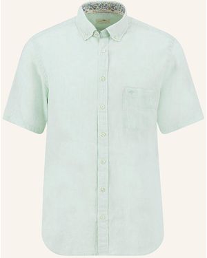 Fynch-Hatton Kurzarm-Hemd Regular Fit aus Leinen - Grün
