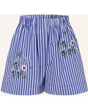 Maje Shorts mit Schmucksteinen und Pailletten - Blau