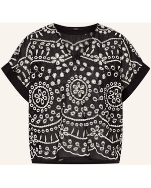 Lanius Blusenshirt aus Lochspitze - Schwarz