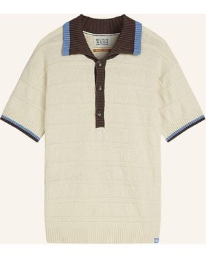 Scotch & Soda Strick-Poloshirt Loose Fit - Natur