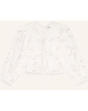 Sandro Blusenshirt mit Lochspitze - Natur