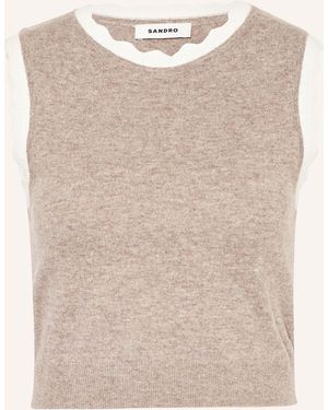Sandro Cropped-Stricktop - Natur