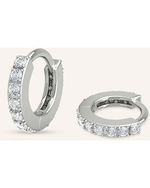 VEYNOU Creolen MINI HUGGIES aus 14kt. Weißgold und 0,33ct. Diamanten - Natur