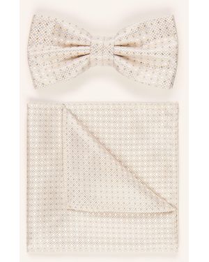 Prince BOWTIE Set: Fliege und Einstecktuch - Natur