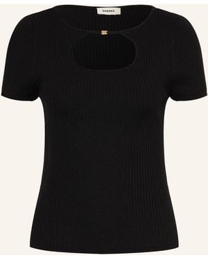 Sandro Strickshirt mit Cut-out - Schwarz