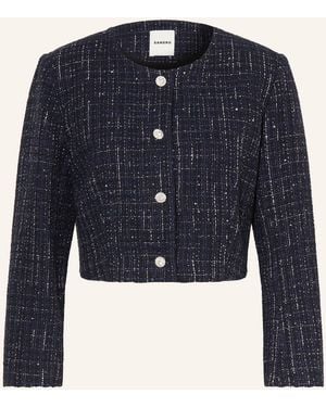 Sandro Kastenjacke mit Glitzergarn und Pailletten - Blau