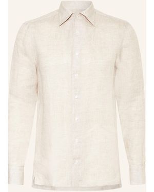 FIORONI CASHMERE Leinenhemd Regular Fit - Natur