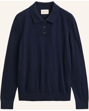 GANT Strick-Poloshirt - Blau