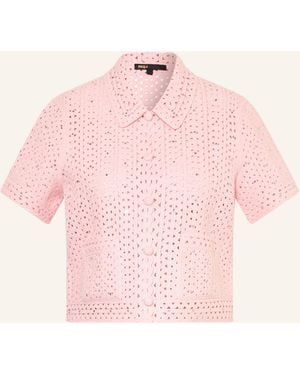 Maje Strickjacke mit Schmucksteinen - Pink