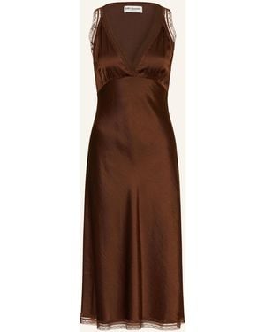 Lolly's Laundry Satinkleid CLARILL mit Spitze - Braun