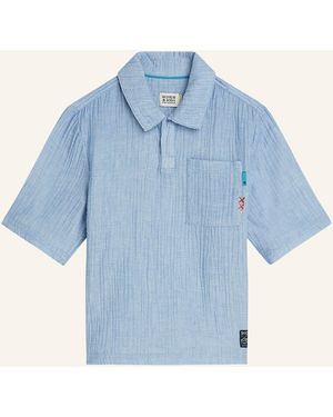 Scotch & Soda Musselin-Poloshirt - Blau