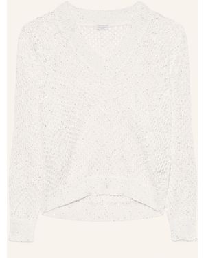 Brunello Cucinelli Leinenpullover mit Pailletten - Natur