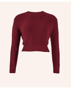 ADLYSH KURZER STRICKPULLOVER AUS BAUMWOLLE - Rot