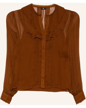 Riani Bluse mit Spitze und Volants - Braun