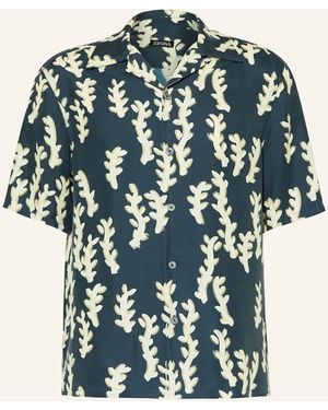 ZEGNA Resorthemd Comfort Fit aus Seide - Blau