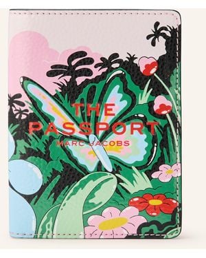 Marc Jacobs Kartenetui THE PASSPORT CASE FLOWERS - Grün
