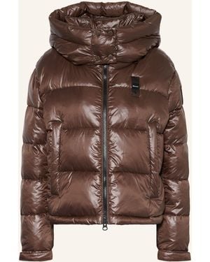 Blauer Steppjacke GLORIA mit abnehmbarer Kapuze - Braun