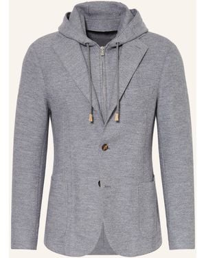 Eleventy Stricksakko Extra Slim Fit mit herausnehmbarer Blende - Blau
