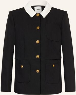 Sandro Blazer mit abnehmbarem Kragen - Schwarz