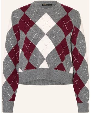 Maje Pullover mit Schmucksteinen - Pink