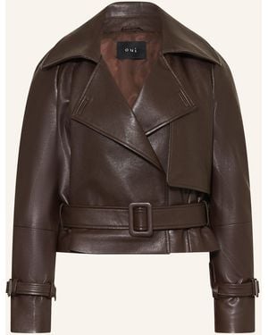 Ouí Jacke in Lederoptik - Braun