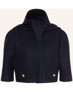 Maje Jacke mit 3/4-Arm und abnehmbarem Schal - Blau