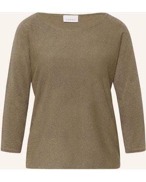 Comma, Pullover mit 3/4-Arm und Glitzergarn - Grün