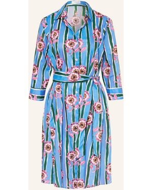 Rossana Diva Hemdblusenkleid mit 3/4-Arm - Blau