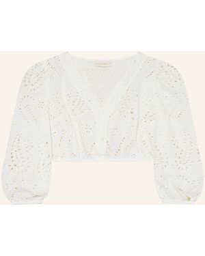 AlpenHERZ Dirndlbluse LOU aus Lochspitze mit 3/4-Arm - Natur